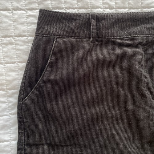 100% COTTON Corduroy Mid-Thigh Black Straight Pencil Skirt with Pockets Size 12 - Picture 2 of 10