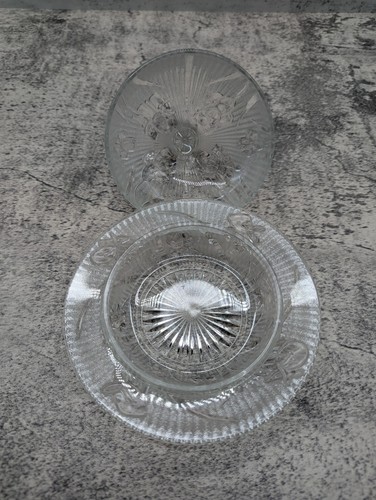 Vintage Pressglas rund gewölbt Butter Käse Schale mit Deckel, wunderschön! - Bild 3 von 6
