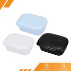 3Pack Soap Holder Bar Soap Dish Container Travel Soap Case Black White Blue