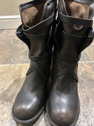Freebird by Steven Baker Belted Zip Distressed Boots Dark Brown Size US 11 - Picture 16 of 16