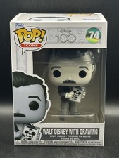 Funko Pop Icons Disney 100 Black & White Walt Disney With Drawing #74