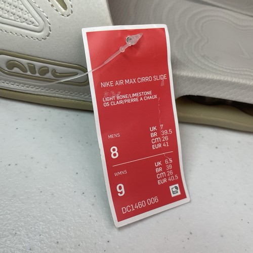 Nike Herren Größe 8 Air Max Cirro Schlappen Hell Knochen Kalkstein Beige Neu mit Etikett - Bild 2 von 10