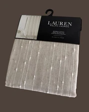 NIP Ralph Lauren 70" x 72" Fabric Linen Shower Curtain Beige Natural Easy Care