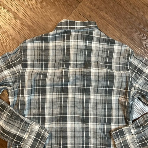 Polo Ralph Lauren Hemd Herren mittelgrau Flanell kariert Western Pearl Snap Cowboy - Bild 8 von 11