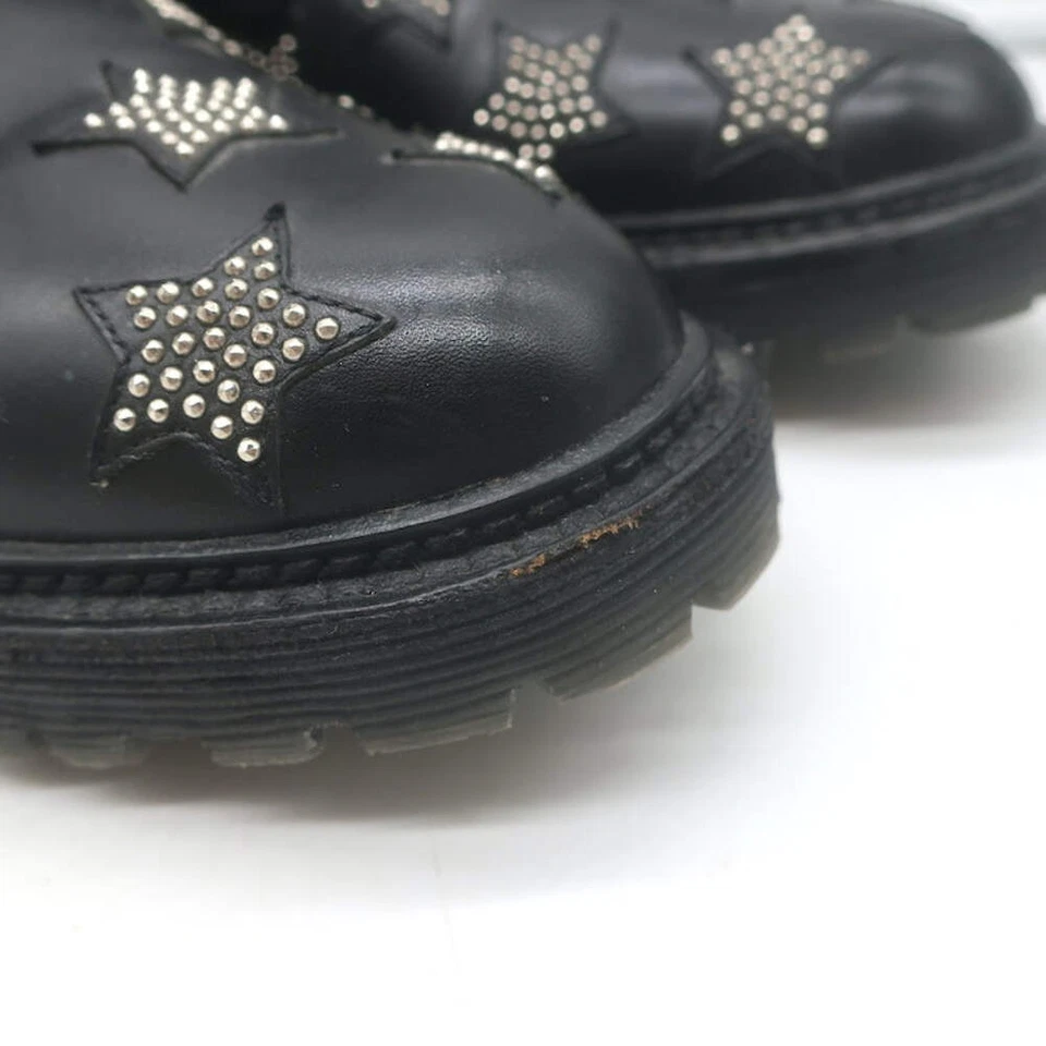Botas de Combate Saint Laurent Star Tachonadas con Cordones Cuero Negro Talla 40.5 Foto 3 de 4
