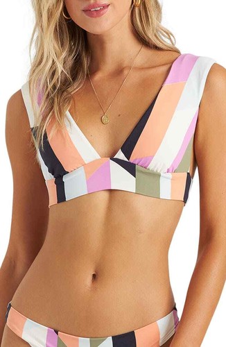 NEW BILLABONG 'Slow Roller' Plunge + Tanga 2-Piece Bikini SET Size S Small $106