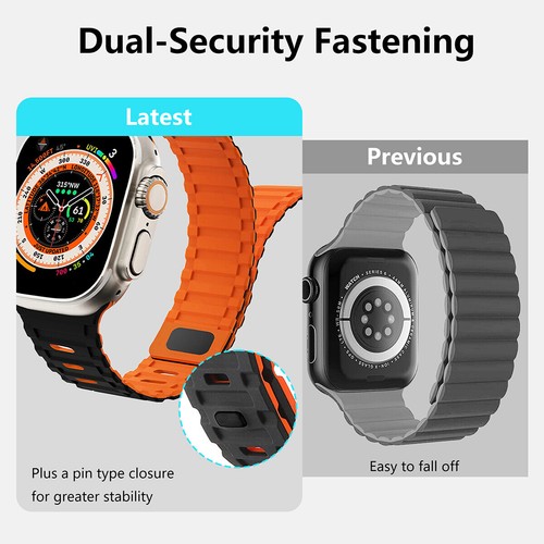 Do Apple Watch Ultra2 / Ultra1 49mm Magnetyczny silikonowy pasek Seria 10 9 8 7 6 5 4 - Zdjęcie 8 z 25