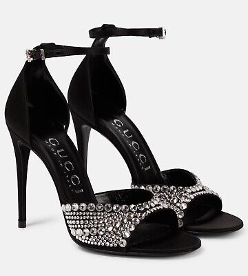 GUCCI WOMEN'S HIGH HEEL SANDALS WITH CRYSTALS Size 36 $1250 GUCCI WOMEN'S HIGH HEEL SANDALS WITH CRYSTALS Size 36 $1250