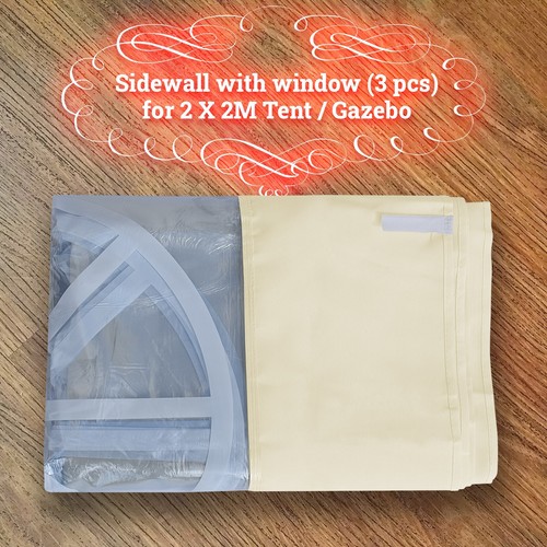 Pop Up Vordachzelt NUR SEITENWAND passend für gerades Bein 2x2m Zelt 3er Pack mit Fenster - Bild 8 von 10