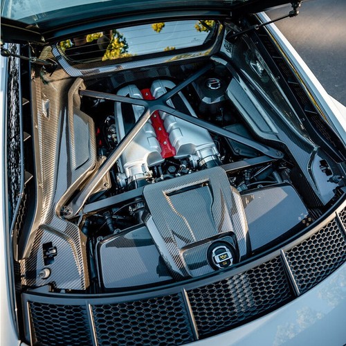 Cubierta de bahía de motor de fibra de carbono seca para Audi R8 V10 GT cupé 2020-2024 repuesto - Imagen 4 de 12