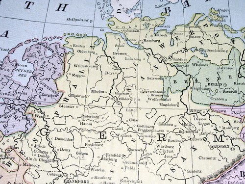 1896 MAP OF EUROPE GERMANY BOHEMIA REFORMATION 30 THIRTY YEARS WAR 100 FRANCE - Picture 2 of 9