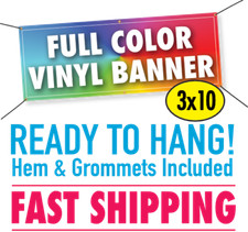 3' x 10' Custom Vinyl Banner 13oz Full Color - Free Design Included
