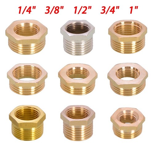 Brass Male to Female Reducer Bushing Coupler Thread Pipe Fitting Adapter Connecr - Picture 1 of 16