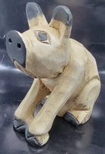 Carved Wood Look Pig Oinker Fun Chunky Statue Figure Gift Kitchen Friend Pork 