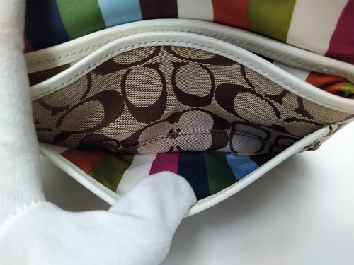 Coach Gigi Signature Brown Canvas Turnlock 65th Ann. Wristlet - Coin Wallet - Picture 9 of 13