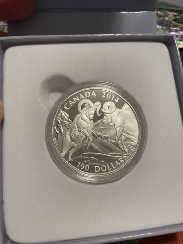 2014 CANADA BIGHORN RAM 100 0,9999 $ 1 OZ SILBERMÜNZE IN ORIGINAL MINT BOX - Bild 3 von 5