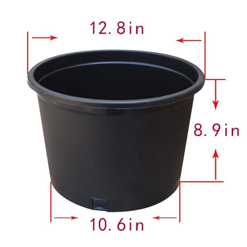1-15Gallon Premium Black Plastic Nursery Plant Container Garden Planter Pots