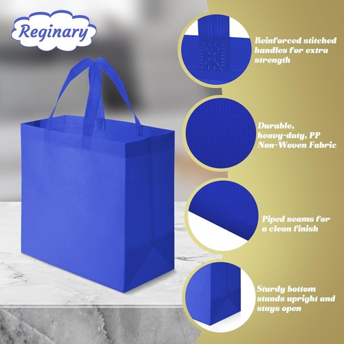 Customizable 100 Blue Non Woven Tote Bags - Perfect for Shopping & Events - Picture 5 of 9