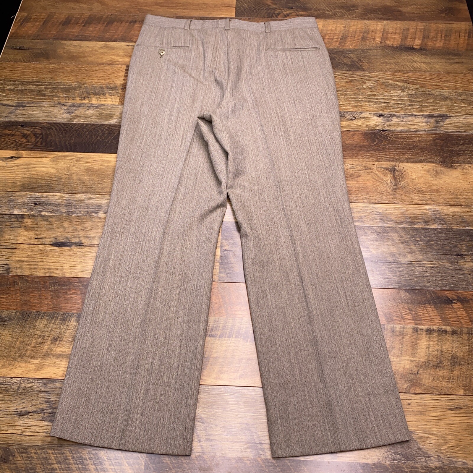 Austin Reed Suit 40R Brown Herringbone Pants 35x2… - image 19