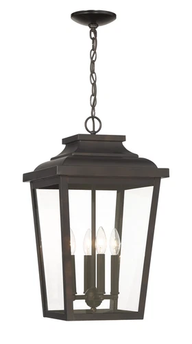 Minka Lavery Irvington Manor 4 Light Outdoor Chain Hung, Chelesa Bronze - Picture 2 of 5