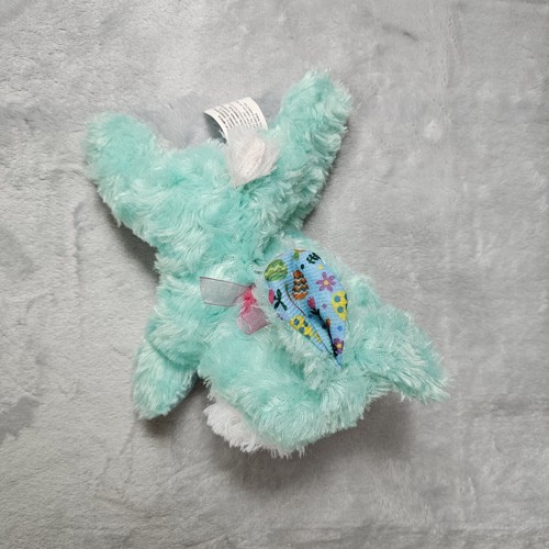 Greenbrier International Easter Bunny Rabbit Pink Bow Plush Stuffed Animal Teal - Picture 6 of 7