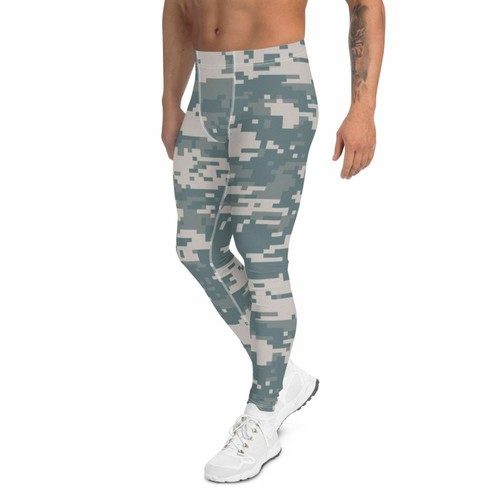 Smoke Grey Digital Camouflage Athletic Men's Tights - Picture 4 of 4