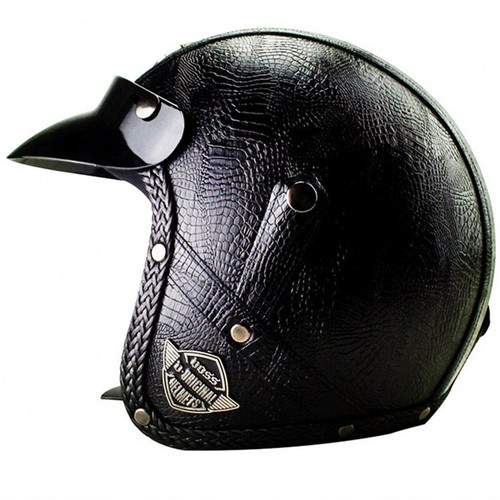 DOT 3/4 Face PU leather Motorcycle Helmet Bluetooth Scooter Helmets+Free Gloves - Picture 28 of 36