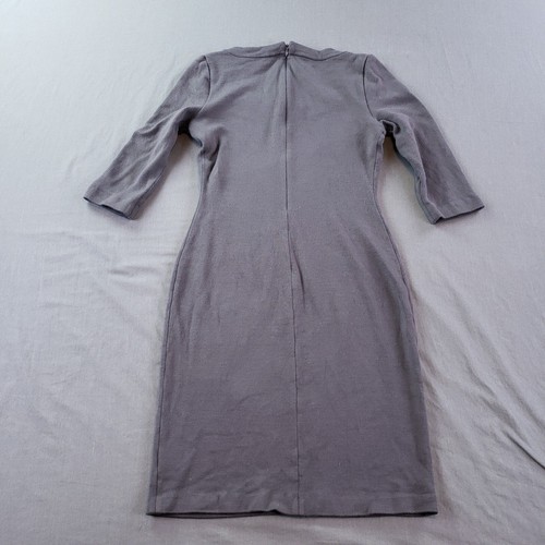 Robe St John femme 6 gris col rond manches 3/4 crayon laine longueur genou - Photo 5/12
