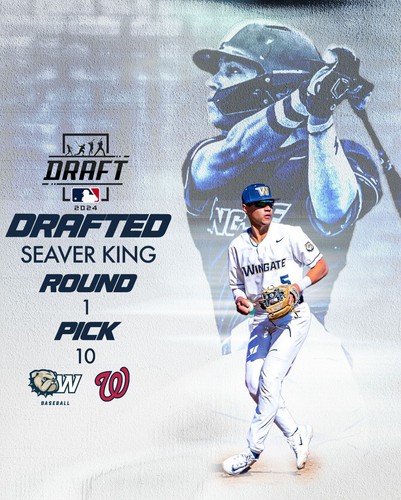 Seaver King Signed 2024 Bowman Chrome Draft In Action Card Nationals #5 Prospect - Picture 3 of 6