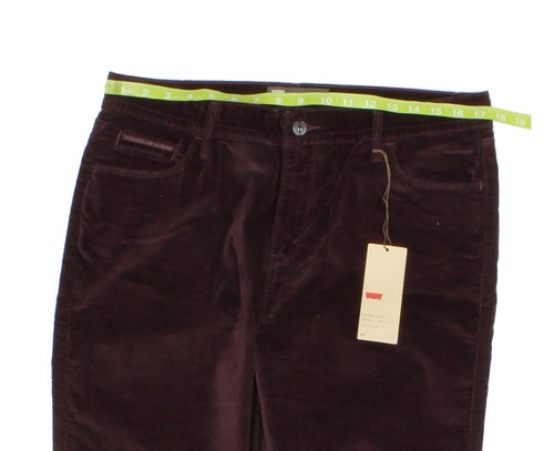 Pantaloni Levi's donna slim fit vita media gamba skinny velluto - bordeaux - taglia 16M - Foto 7 di 9