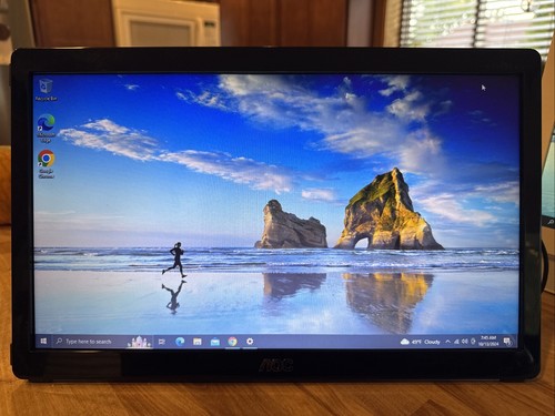 AOC E1649FWU 14.6 Inch Portable USB LED Monitor Black Tested Guaranteed! - Picture 1 of 4