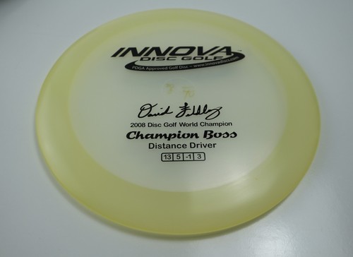 Innova Disc Golf Dave Feldberg Champion Boss Driver Penned Patent #'s Rare 175g - Picture 2 of 5