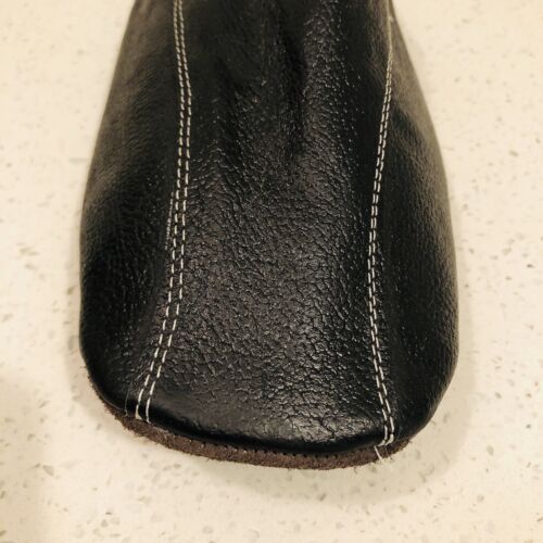 Herren Leder Pantoletten Slipper biegsam schwarz flach handgefertigt geschlossene Zehe Hausschuhe - Bild 5 von 10