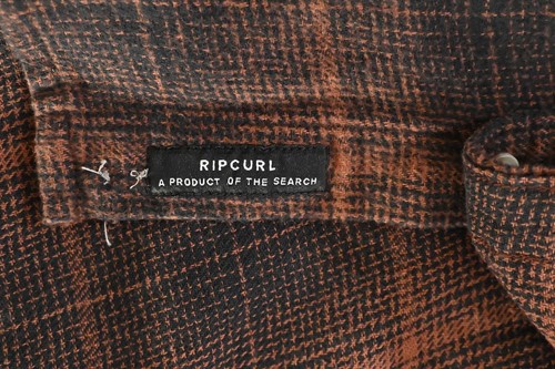 Rip Curl Men's Shirt Burnt Orange Black Plaid Long Sleeve Woven (S10) - Picture 6 of 11