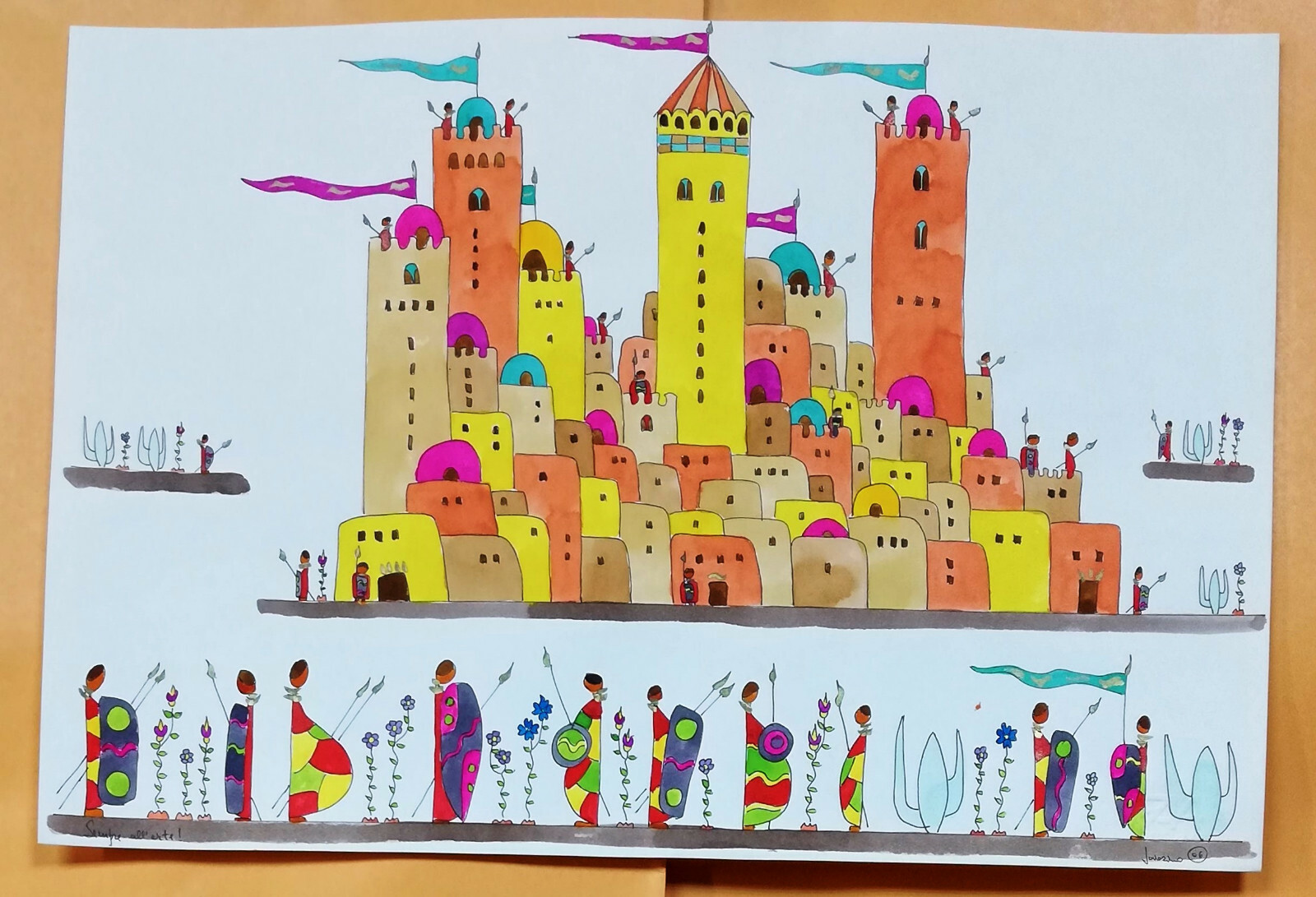 09571 Acquerello - Atmosfere del Corno d'Africa - Sempre all'erta!