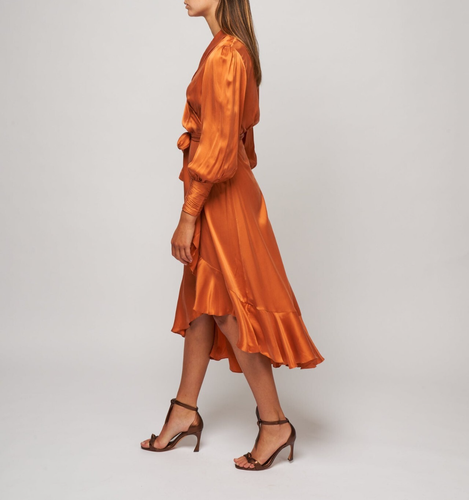 zimmermann Silk Wrap Midi Dress size 1 - Foto 4 di 9
