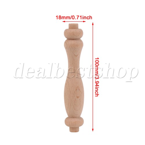 Carved Wood Stair Spindle Baluster for Furniture Cabinet 3.94 x 0.71inch - Picture 3 of 9