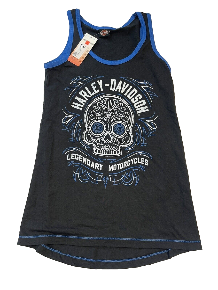 Harley-Davidson Women's Tank Top Shirt Size Skull Dia de