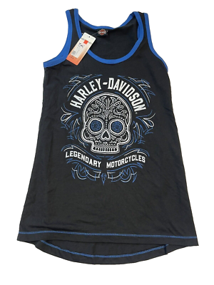 Harley-Davidson Women's Tank Top Shirt Size Skull Dia de