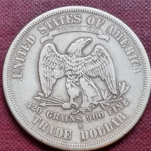 1875 S Trade One Dollar 1 $ bessere Erhaltung vz Details #89414 - Bild 2 von 2