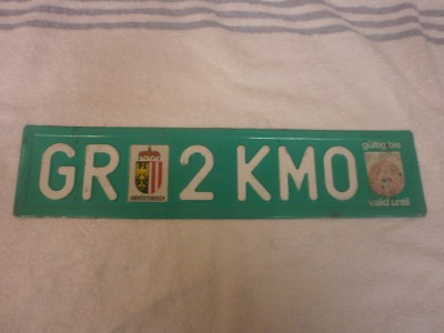 Austria Oberosterreich Export With Graphic Shield Gk 2 Kmo Rare License Plate Ebay
