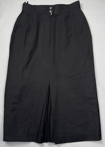 Escada by Margaretha Ley Skirt Women's EU38 Black Wool Pleated Fully Lined Midi - Picture 2 of 10
