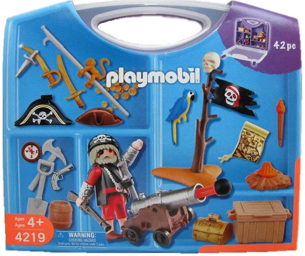 NEW Playmobil 4219 Pirate Carrying Case Carry Treasure Figures