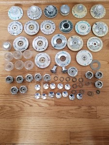 Lot-Group-Vintage-Maytag-Dryer-Knobs-Face-Plates-Buttons-Springs-Metal-Plastic