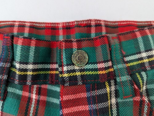 NEW VTG Toughskins Growing Girl 12 Red Green Plaid Snap Shirt Pant Flare Classic - Picture 10 of 24