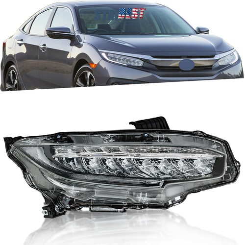 Front Headlight Headlamp LED Right Side Clear Lens RH For Honda Civic 2016-2019 - Picture 13 of 13
