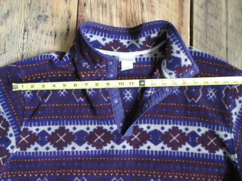 Vintage L.L. Bean Herren XL Pullover Fleecejacke Druckknopf Lila Geometrisches Design - Bild 10 von 13