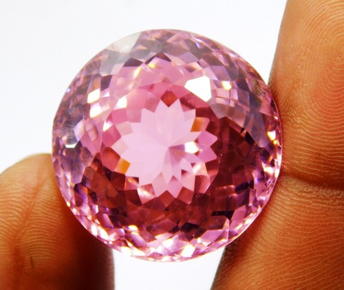 Natural 113.30 Ct Cambodian Pink Zircon Round Cut Loose Gemstone " CERTIFIED " - Picture 3 of 7