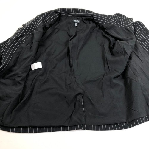 Jones New York Suit Blazer Jacket Women’s 12 Black White Striped ¾ Ruched Sleeve - Bild 4 von 10
