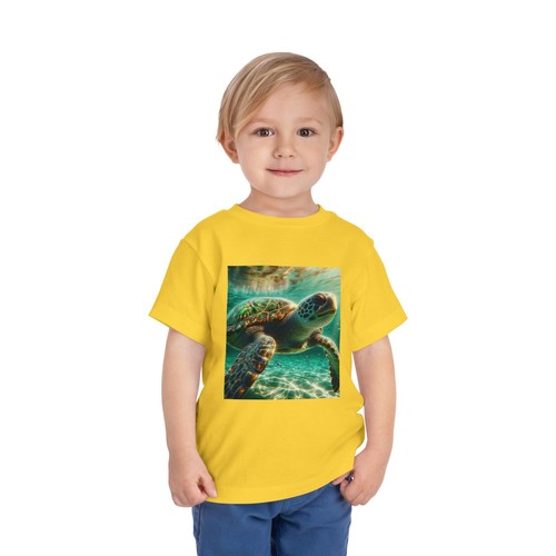 Underwater Sea Turtle Toddler Tee, Kids Short Sleeve T-Shirt, Ocean Theme - Picture 22 of 52